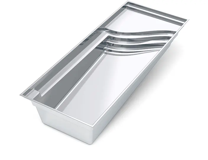 Compact fiberglass pool layout diagram
