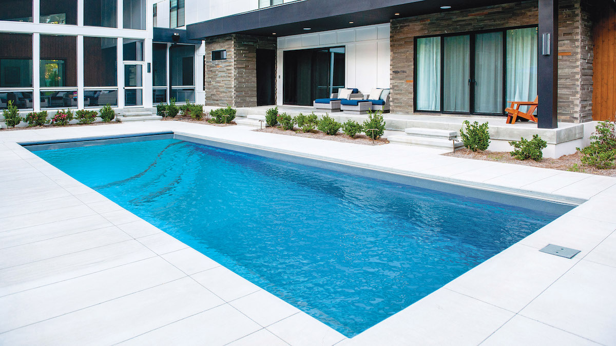Compact fiberglass pool shape