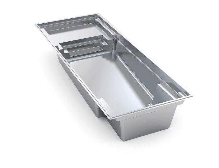 Rectangular fiberglass pool layout diagram